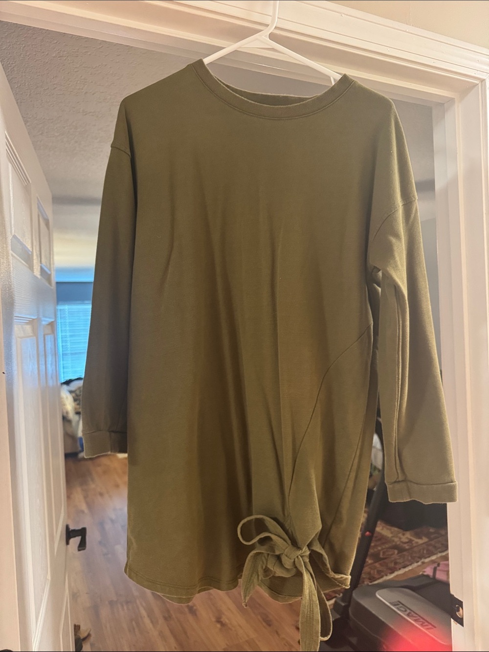 Honey Belle Olive Green Tie-Hem Tunic
